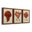 Antique Red Coral I - ensemble de 3 peintures sur toile encadrées-439793167-439793166