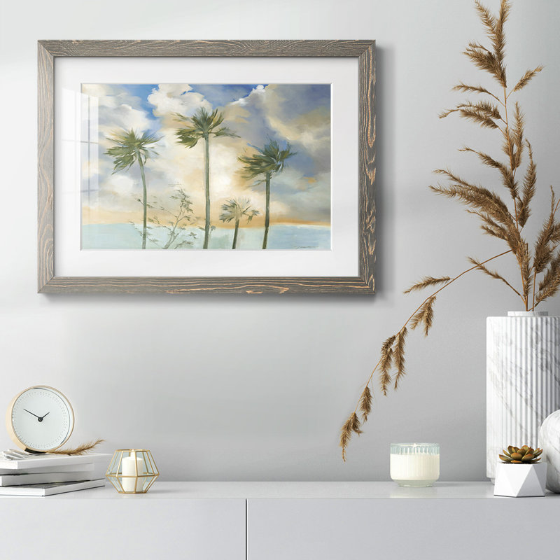 Palms in the Wind - impression d'un cadre photo unique, Encadré gris, H 18 po x l 26 po
