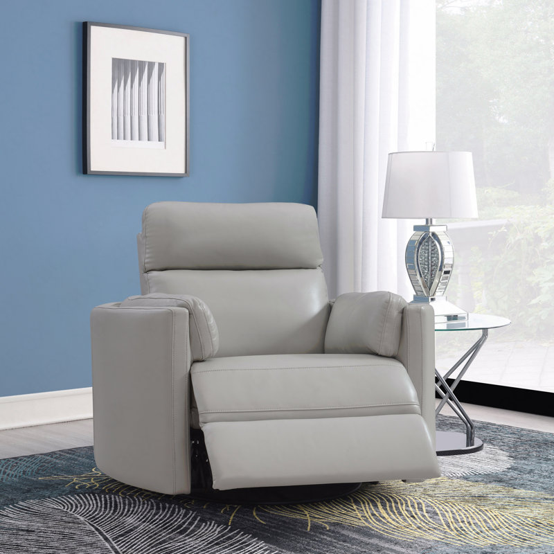 Faux Leather Swivel Glider Recliner Chair