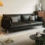 Causeuse-coussin standard en cuir véritable noir-1039693334