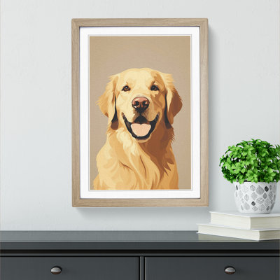 Golden Retriever Minimalism - Framed Print