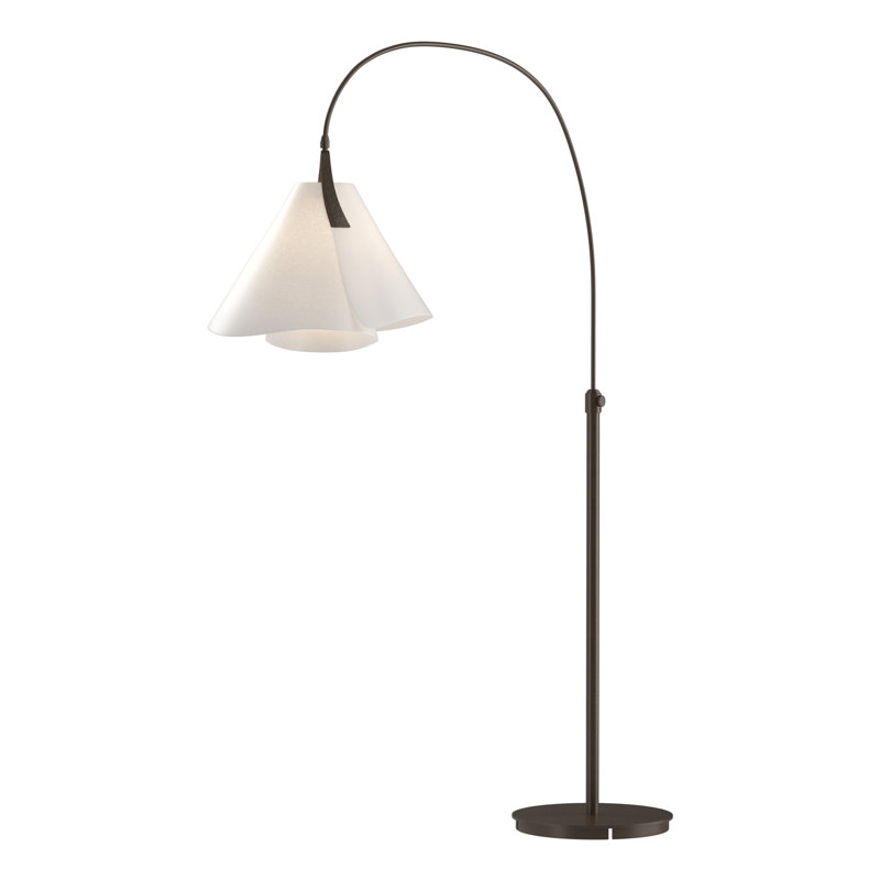 Mobius Arched Floor Lamp, Spun Frost, Bronze