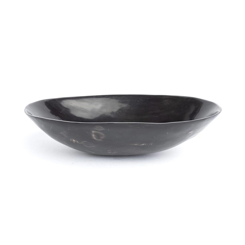 Ankole-Watusi Cow Horn Oval Contemporary Decorative Bowl in Black