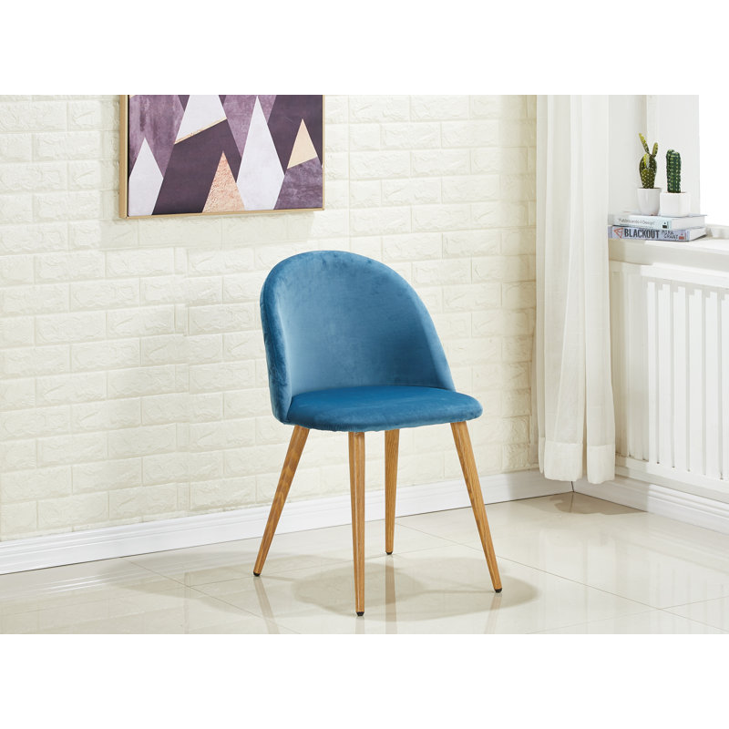 Assael Velvet Upholstered Side Chair, Blue