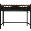 Lit mezzanine double en métal, de couleur noire, comprenant des échelles, des tablettes de rangement et une bibliothèque, adapté aux chambres à coucher, lit noir, équipé d'un coffre-fort pratique-11345344