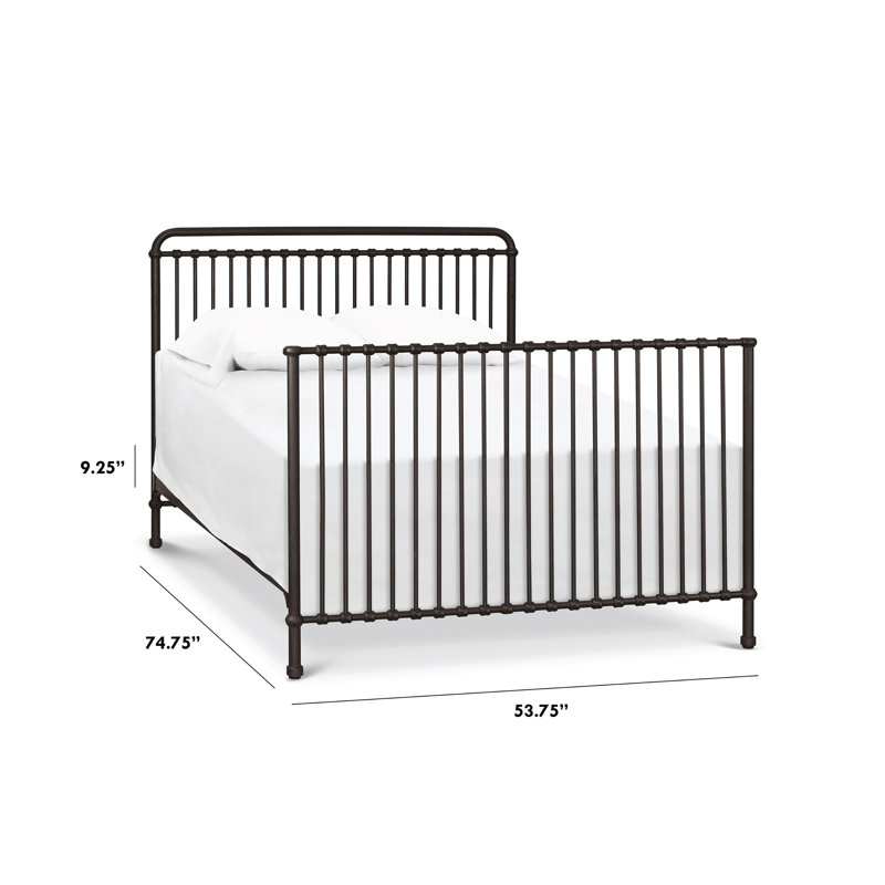 Winston Full Bed Rails, Vintage Iron