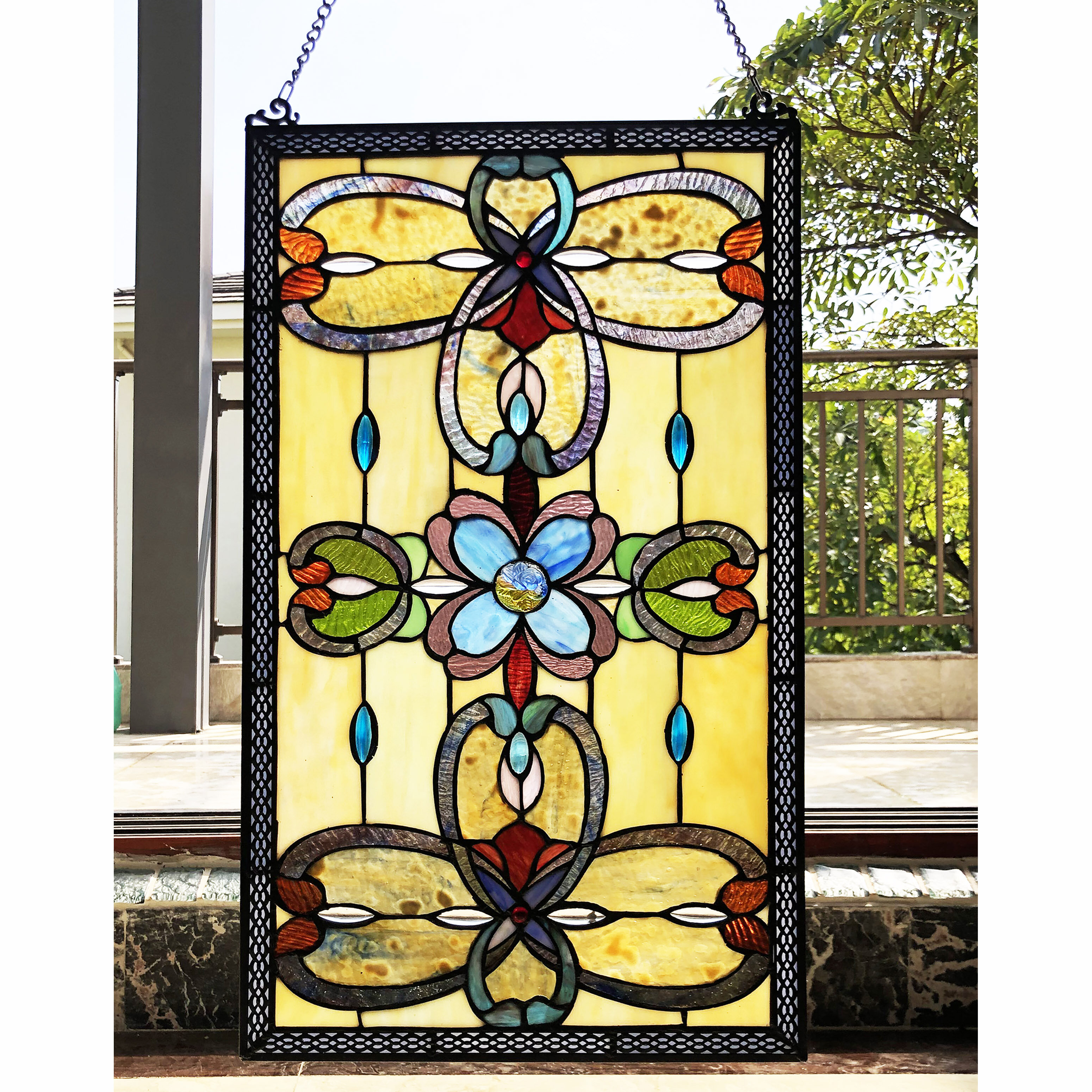 August Grove® Henninger Stained Glass Window Panel & Reviews | Wayfair