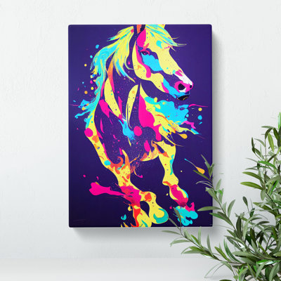 Paint Splash Horse No.1 Abstract - Wrapped Canvas