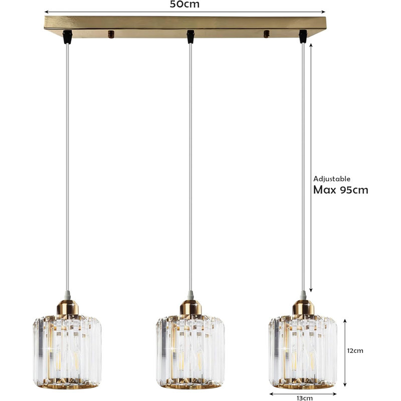 3 - Light Pendant, Gold, French Gold