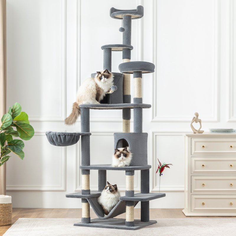 Arbre à chat 80 "H, Beige
