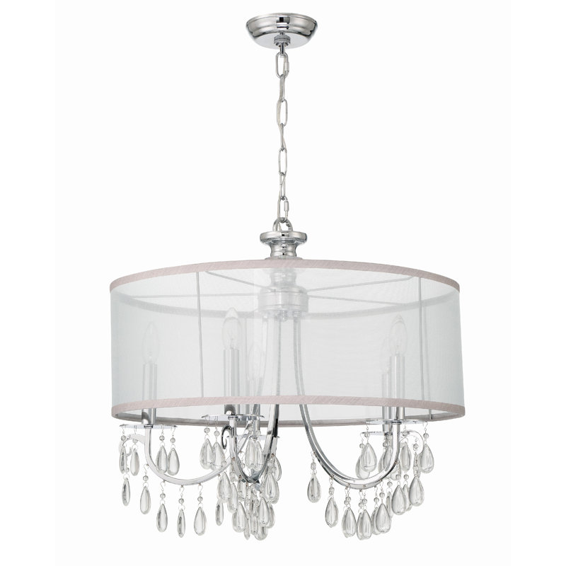 Walser 5 - Light Dimmable Drum Chandelier, Polished Chrome