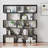 Hermoth 75'' H X 27.6'' W Tall Geometric Bookcase,6-Tier Storage Shelf, Contemporary Display Shelf-637443075-651166309-647997373