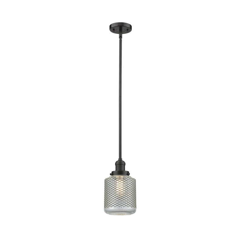 Luminaire suspendu cylindrique à 1 lumière Iyana, Bronze huilé, Ampoule DEL 6 watts Vinage