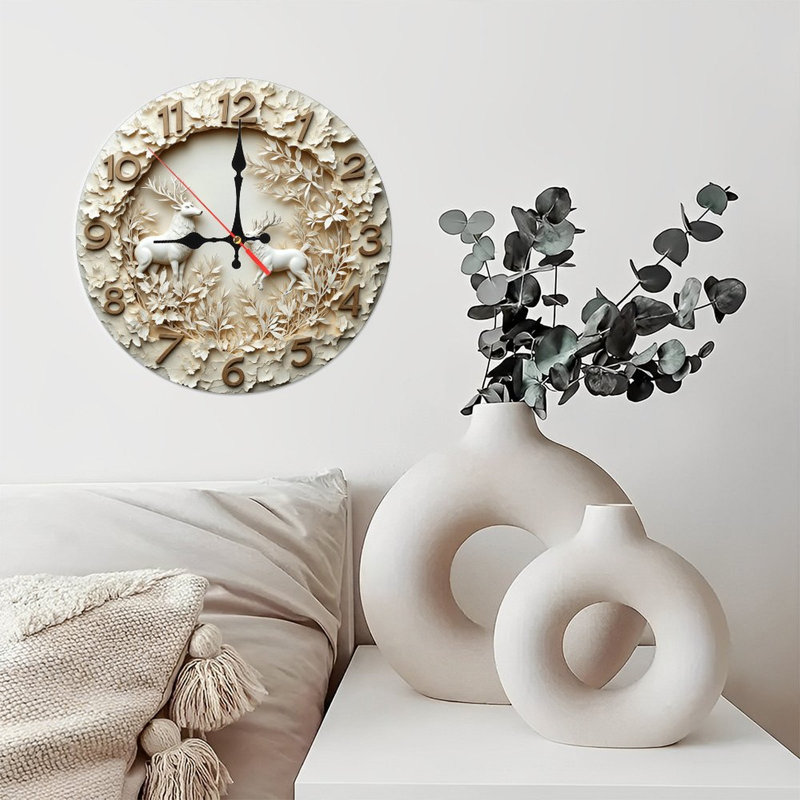 Horloge murale White Deer