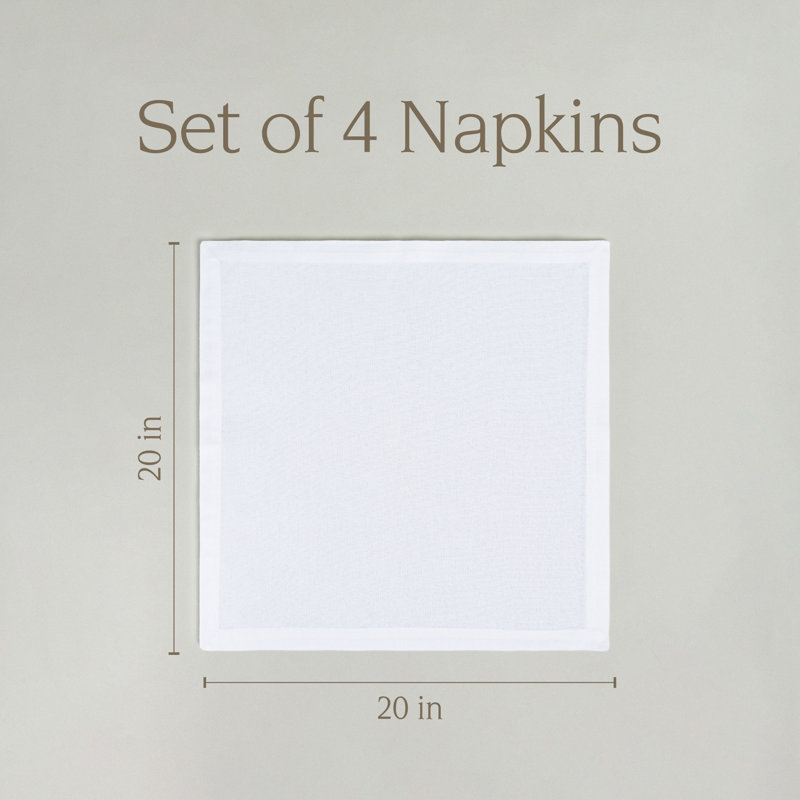 over&back Washed Cloth Napkins, White