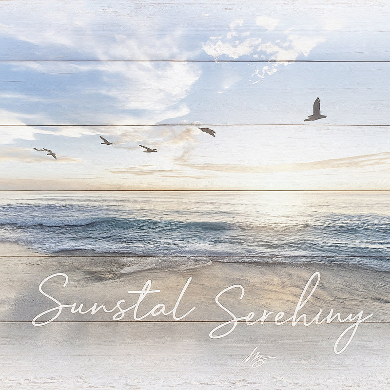 «Sunset Serenity - Coastal Ocean View», art mural sur toile, H 31 po x l 31 po