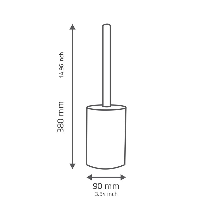 Roller Toilet Brush and Holder, Beige