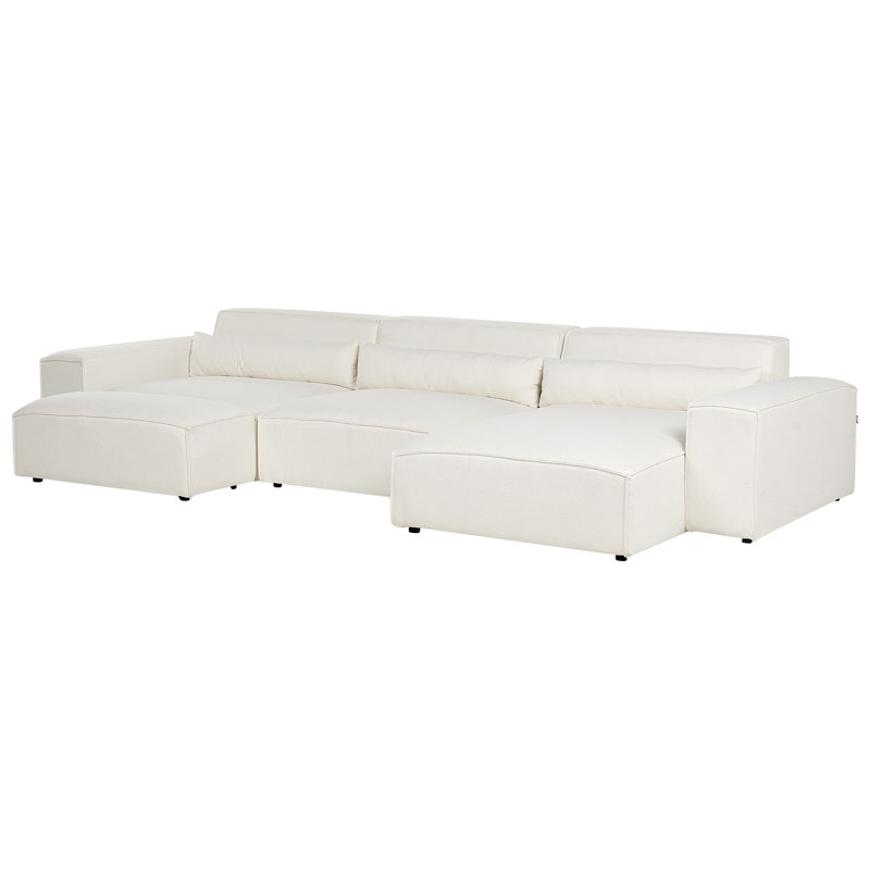 Boleslovas 3 Seater Sofa & Chaise, Left Hand Facing, White
