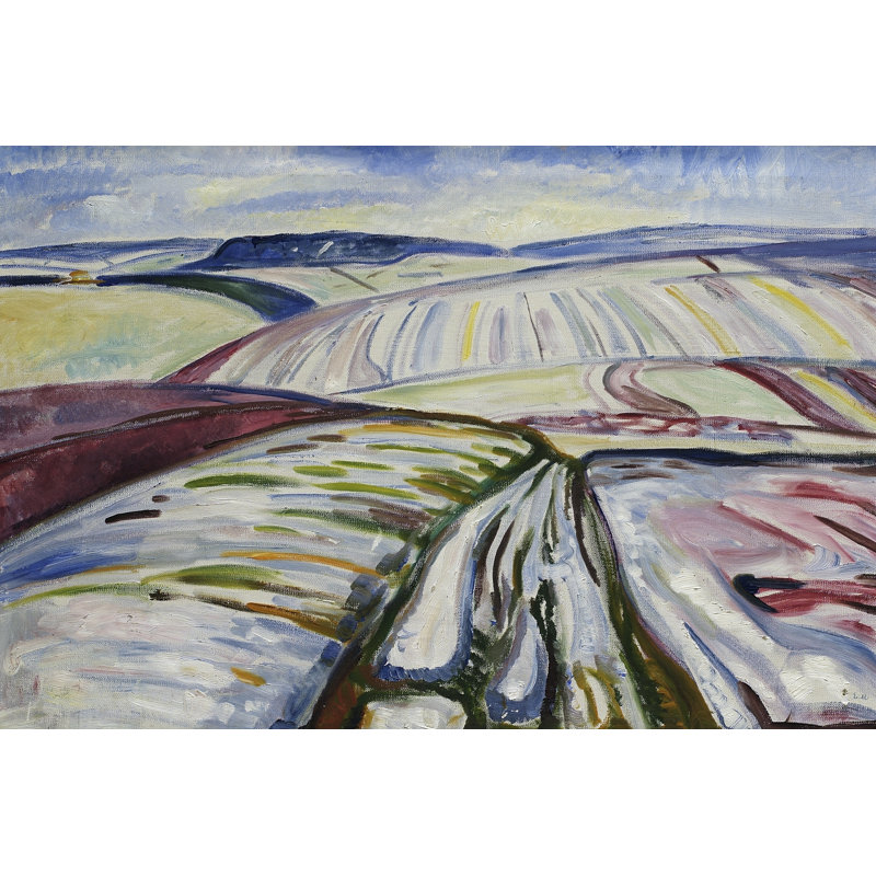 Adamek Munch, paysages colorés III sur toile par Edvard Munch, H 32 po x l 48 po
