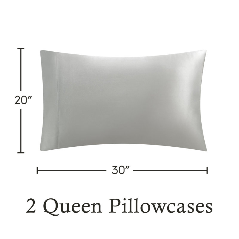 Satin Pillowcases, Queen Pillowcase, Gray