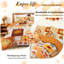 Literie de l'Action de grâce en microfibre douce, trois pièces avec taies d'oreiller, motif citrouille et feuilles d'automne, orange-134881915