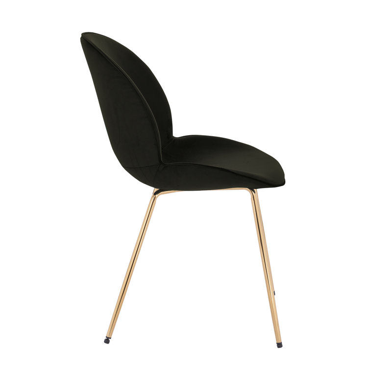 Fauteuil Lotus en velours doré, Noir