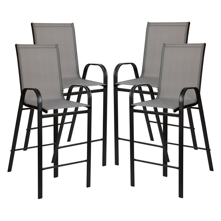 Artu Outdoor Barstools with Flex Comfort Material and Metal Frame