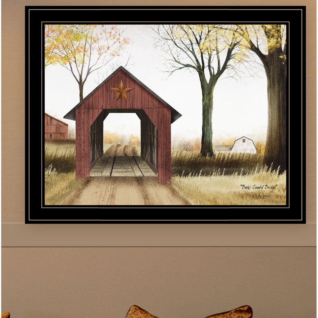 " Buck County Bridge " by Billy Jacobs August Grove® Frame 