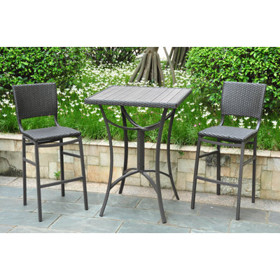 Brade Wicker Patio Dining Set with Square Table