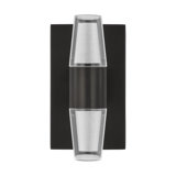 Sean Lavin Lassell 2-light single short wall sconce in polished nickel finish with crystal shades