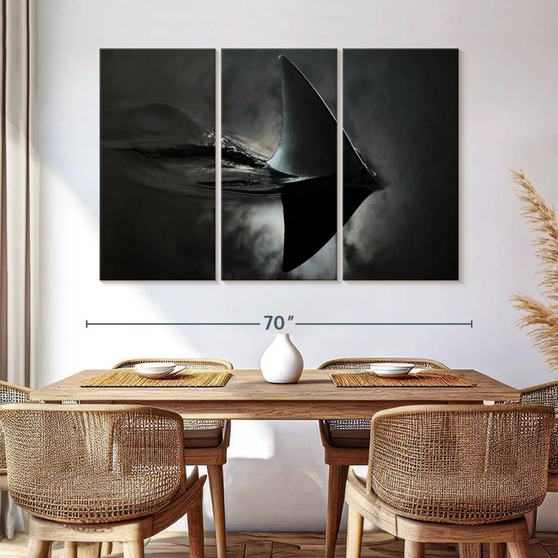 Brampt Shark In Dark Waters, 42" H x 65" W