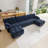 141.7" U Shaped Chenille Upholstered Sofa With Throw Pillows And Ottoman For Living Room, Lounge, Office Space-1459418614