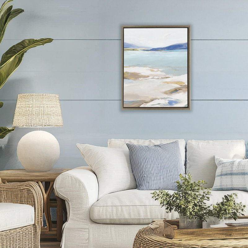 Cadre flottant Peaceful Cerulean Vista, design par Ian C., Cadre flottant orme Montalcino, H 21 po x l 17 po