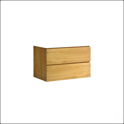 Armoire murale sans lavabo, couleur chêne naturel, avec deux tiroirs