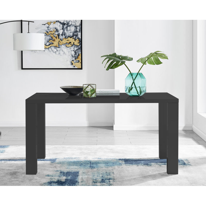 Table de salle à manger Eubanks, Noir, noir, noir, noir, L 31,5 po x L 59,06 po