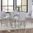 5 Piece Counter Height Table Set, Wooden Kitchen Table Set With Square Table And 4 Upholstered Chairs, Counter Height Dining Table With Crystal Decoration And Chair Set For Kitchen, Dining Room,White-1630950195-1630950193