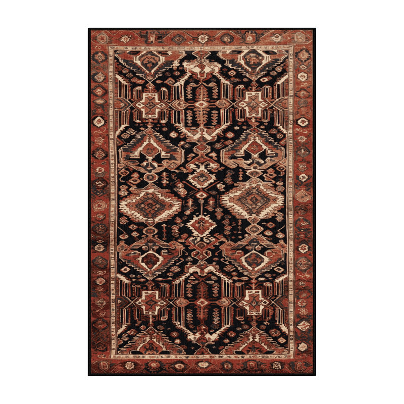 Tapis brun lavable à la machine, Rectangulaire 2 pi x 3 pi