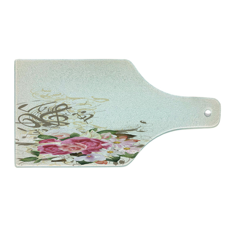 Multicolore planche à découper en verre trempé à motif floral Ambesonne