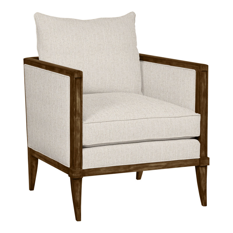 Cameo Upholstered Armchair, Instant Parchment, Havana