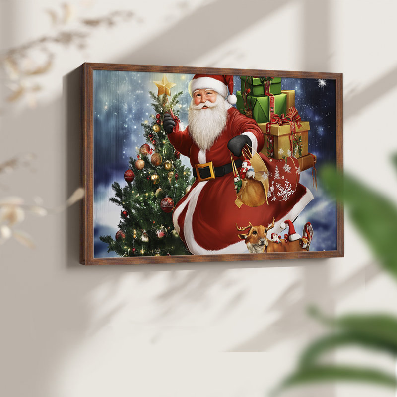 Chirstmas Art-XIX - Reproduction encadrée - Restickable, H 8 po x l 10 po, Noyer