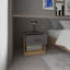 Table de bout de table de chevet à un tiroir avec tablette ouverte 19,7 "de haut avec tablette ouverte pour la chambre à coucher, le bureau personnel et le salon Chêne naturel - Gris mat