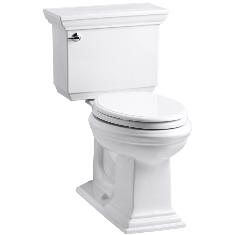 Memoirs Stately Comfort Height 1.28 GPF Elongated Two-Piece Toilet, White, Left-Hand