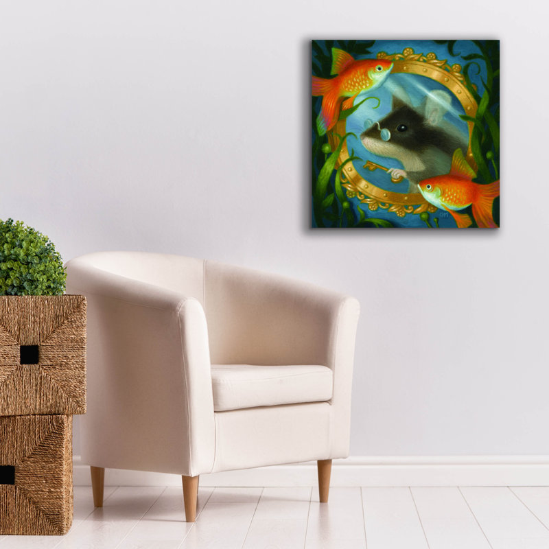 Art mural sur toile Trinx «Mouse Explorer Extraordinaire» par Gina Matarazzo, H 26 po x l 26 po x P 1,5 po