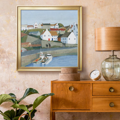 «Old Coast Town I», reproduction encadrée de qualité supérieure - prête à être accrochée