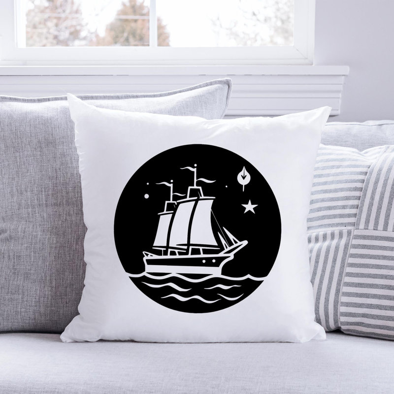 Nautical Sea Life_442 - Coussin décoratif avec coussin décoratif, H 20 po x l 20 po