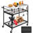 Taveyon Stainless Steel Outdoor Grill Cart, Grill Table with 4 Brakable Swivel Casters Three-Shelf Movable Food Prep and Work Cart Table Heavy Duty Pizza Oven Table, 35.43"×19.69"×35.43", Cover included