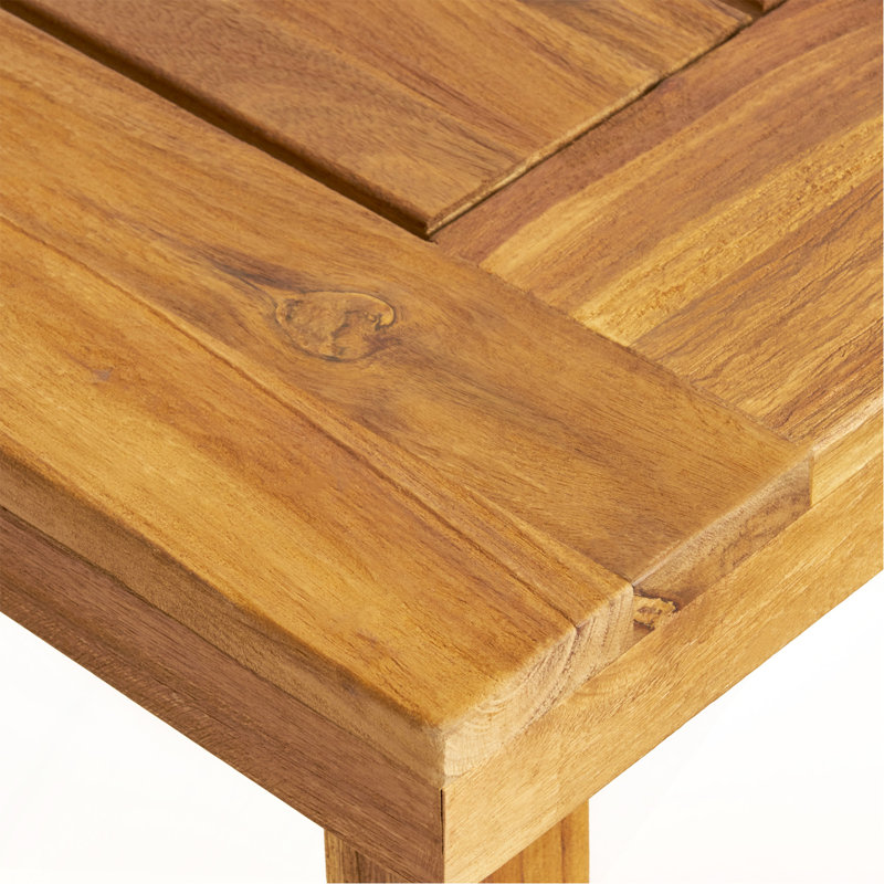 Table de salle à manger d'extérieur en bois d'acacia de 69 po, finition sablée naturelle