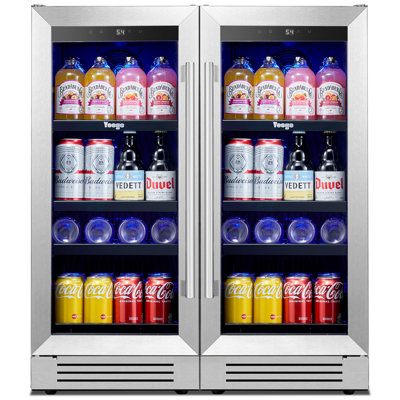 Yeego 30 inch 160 Cans (12 oz.)Beverage Cooler Built-in Refrigerator（Set of 2）