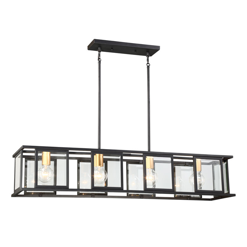 Luminaire suspendu linéaire à 4 lumières pour îlot de cuisine Alliona