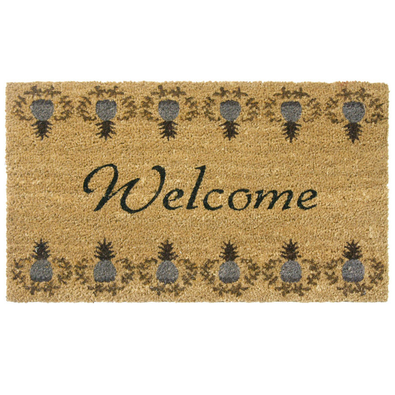 Pineapple Coir Outdoor Doormat, 18x30 Inches